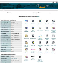 cpanel main screen screenshot